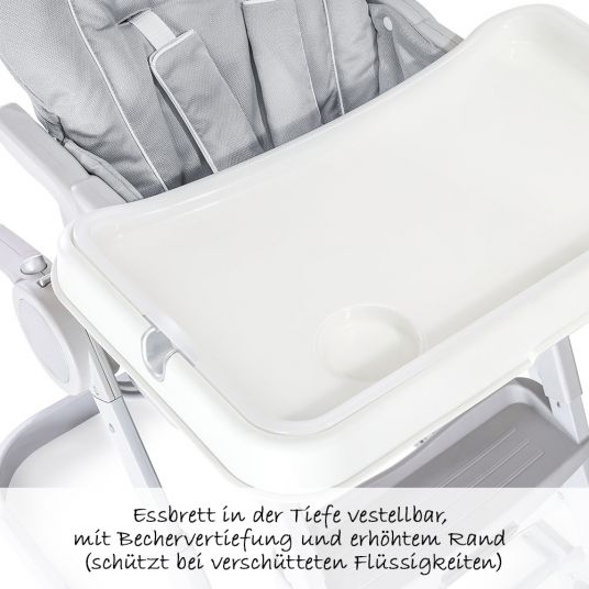Hauck Hochstuhl & Babyliege ab Geburt - Sitn Care Newborn Set (faltbar & klappbar) - Stretch Grey