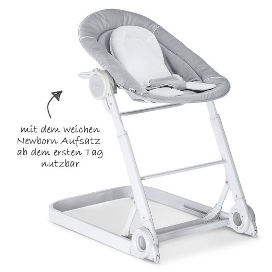 Hauck High Chair & Baby Couch from Birth - Sitn Care Newborn Set (Foldable & Collapsible) - Stretch Grey