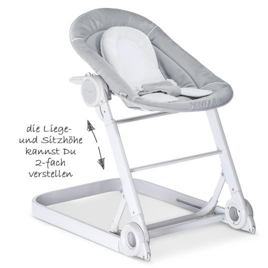 Hauck Hochstuhl & Babyliege ab Geburt - Sitn Care Newborn Set (faltbar & klappbar) - Stretch Grey