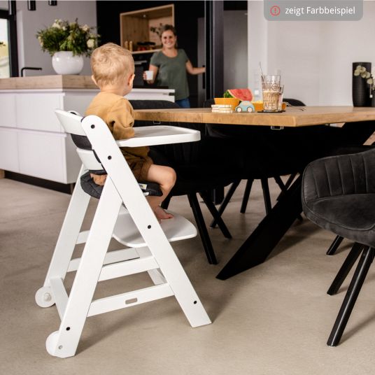 Hauck Beta Plus high chair incl. dining board, seat cushion and castors - Dark Grey