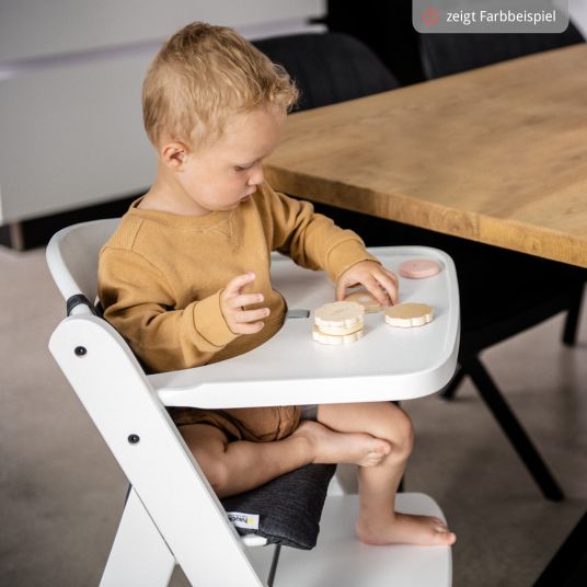 Hauck Beta Plus high chair incl. dining board, seat cushion and castors - Dark Grey