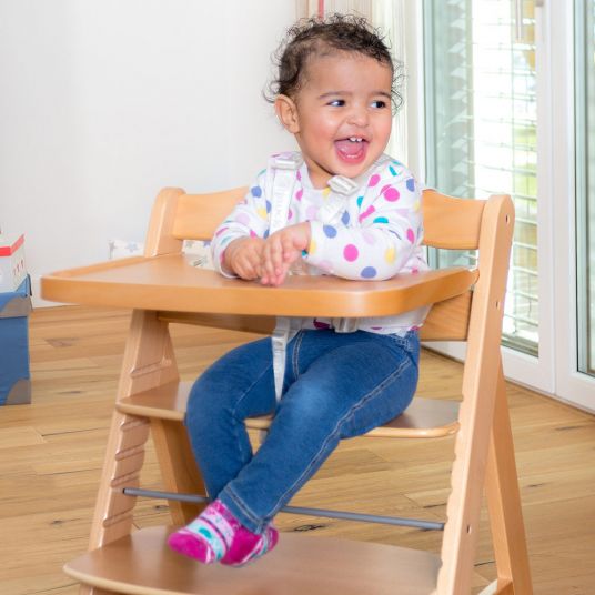 Hauck Highchair Gamma Plus Set Natur - incl. dining board and seat cushion Deluxe