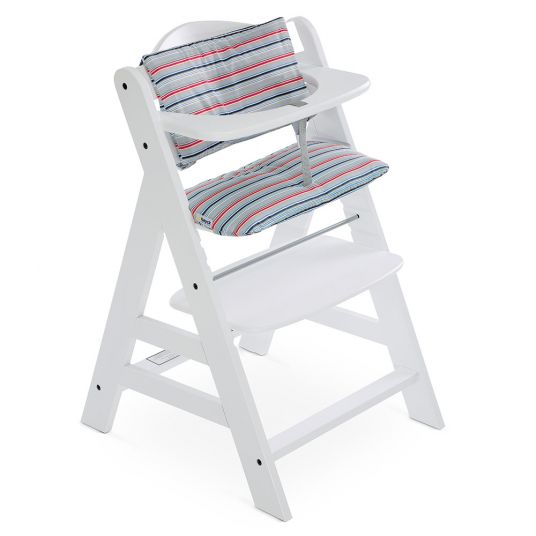 Hauck High chair pad Deluxe - Multi Stripe Grey