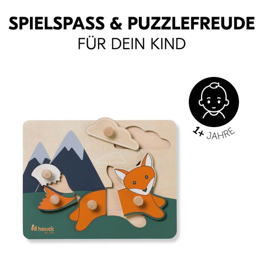 Hauck Puzzle in legno per bambini (da 1 anno) - Fox / Fuchs - Puzzle N Sort