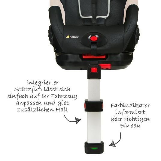 Hauck Kindersitz Guardfix mit Isofix-Basis - Black Beige