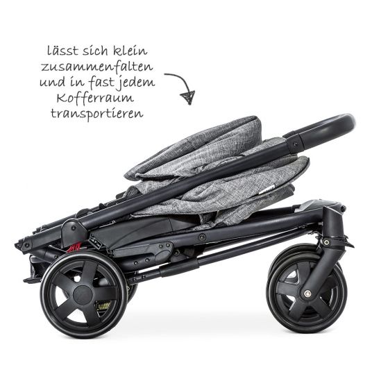 Hauck Baby carriage set Malibu 4 Trioset incl. baby bath, car seat and pushchair - Melange Grey