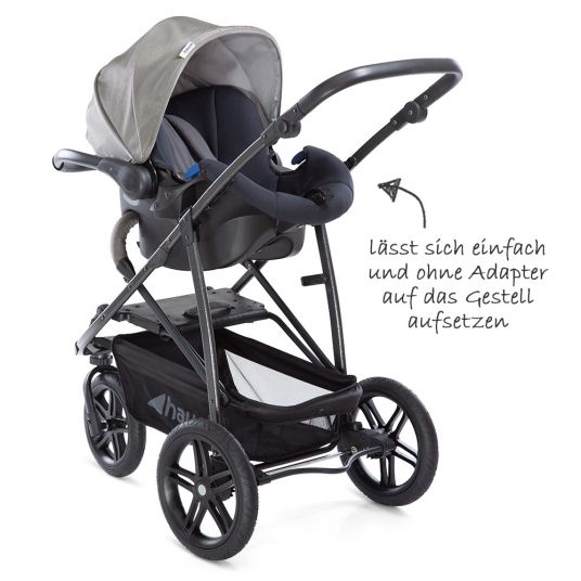 Hauck Stroller set Rapid 3R trio set with baby bath, car seat and stroller (up to 25 kg) - Charcoal