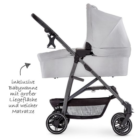 Hauck Stroller set Rapid 4S Plus trio set with baby bath, car seat and stroller (up to 25 kg) - Lunar Stone