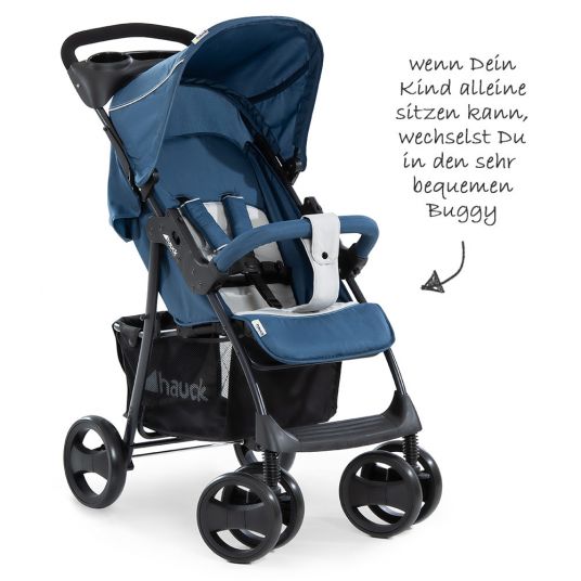 Hauck Stroller set Shopper SLX Trio Set with baby bath, car seat and stroller (up to 25 kg) - Denim Grey
