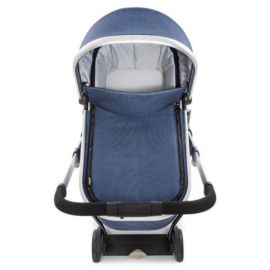 Hauck Combi stroller Apollo incl. carrycot, sport seat and XXL accessories package - Denim