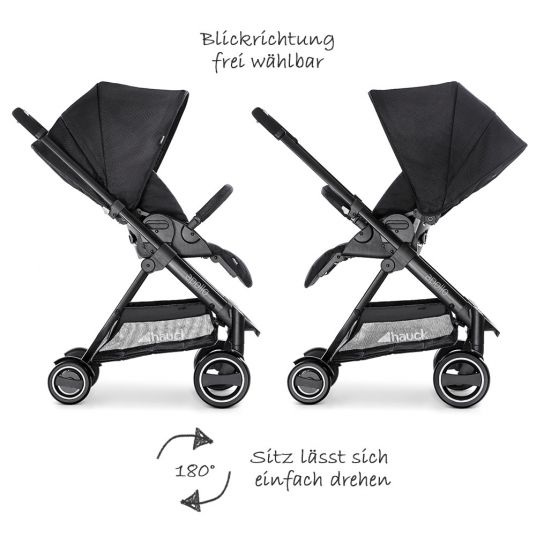 Hauck Combi stroller Apollo - incl. stroller and carrycot for newborn - Caviar