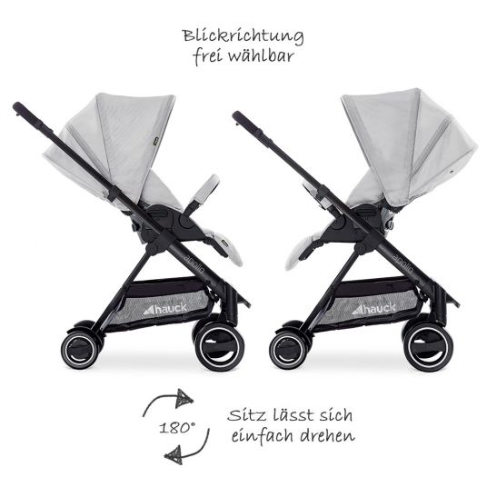 Hauck Kombi-Kinderwagen Apollo - inkl. Sportwagen und Babywanne für Neugeborene - Lunar