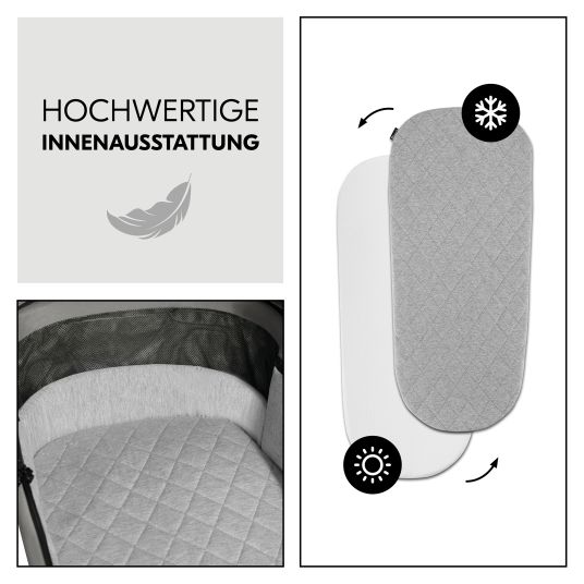 Hauck Kombi-Kinderwagen Comfort N Care Air Set (mit Luftreifen) - inkl. Babywanne, Sportsitz, Beindecke und Getränkehalter - Dark Grey