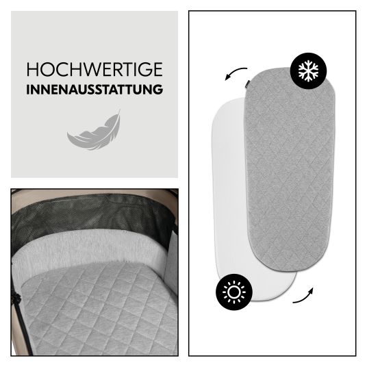 Hauck Kombi-Kinderwagen Comfort N Care Air Set (mit Luftreifen) - inkl. Babywanne, Sportsitz, Beindecke und Getränkehalter - Mocha