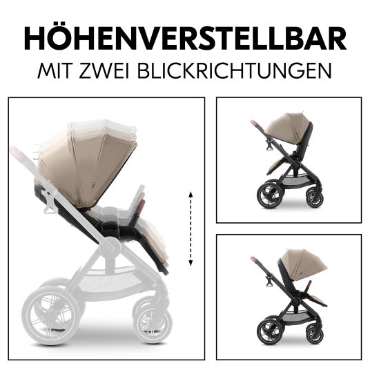 Hauck Kombi-Kinderwagen Comfort N Care Air Set (mit Luftreifen) - inkl. Babywanne, Sportsitz, Beindecke und Getränkehalter - Mocha