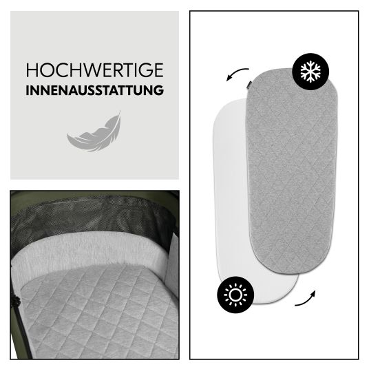 Hauck Kombi-Kinderwagen Comfort N Care Set - inkl. Babywanne, Sportsitz, Beindecke und Getränkehalter - Olive