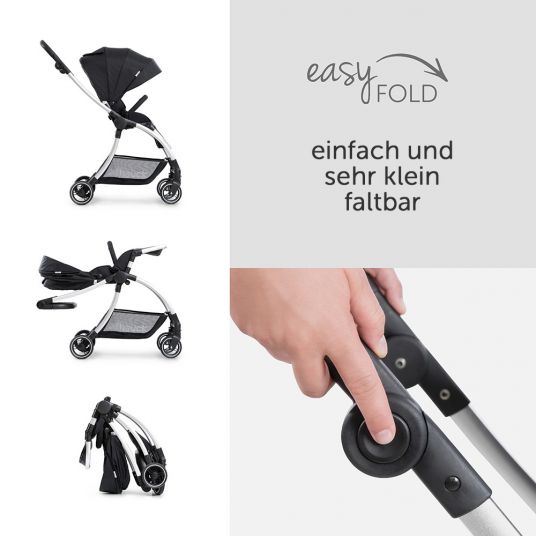Hauck Kombi-kinderwagen Eagle 4S Duoset inkl. Sportwagen, Babywanne, Beindecke und Insektenschutz - Black Grey
