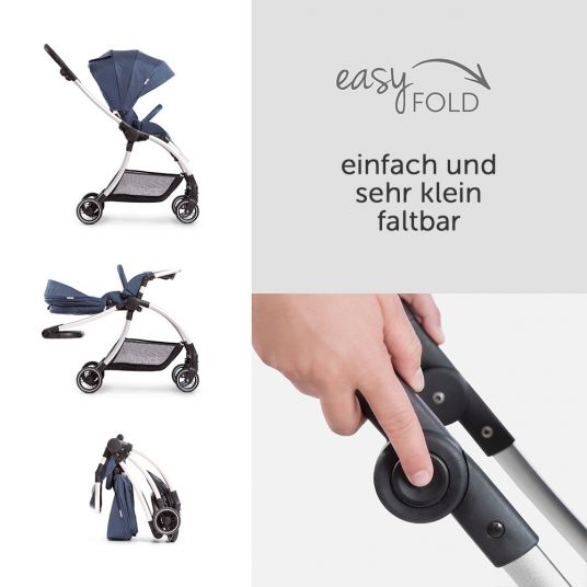 Hauck Kombi-kinderwagen Eagle 4S Duoset inkl. Sportwagen, Babywanne, Beindecke und Insektenschutz - Denim Grey