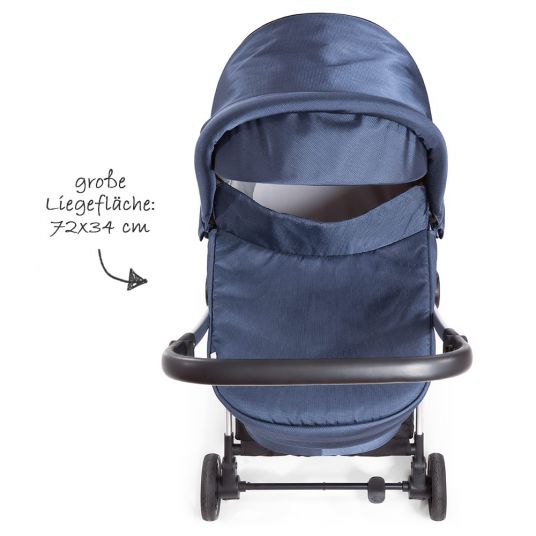 Hauck Combi stroller Eagle 4S Duoset incl. stroller, carrycot, leg cover and insect screen - Denim Grey