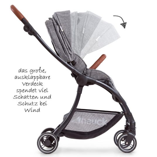 Hauck Combi stroller Eagle 4S Duoset incl. stroller, carrycot, leg cover and insect screen - Melange Grey