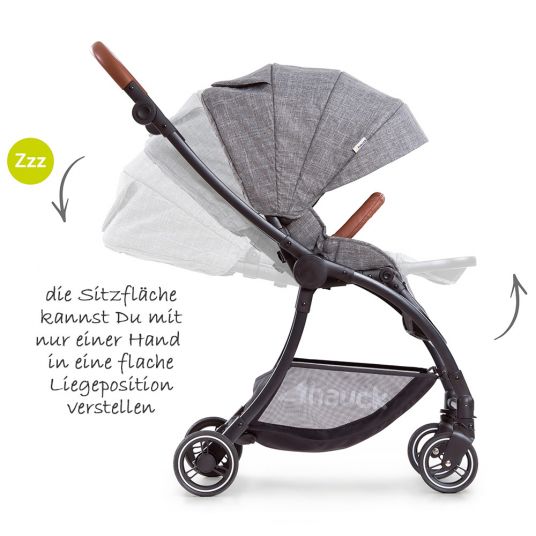 Hauck Kombi-kinderwagen Eagle 4S Duoset inkl. Sportwagen, Babywanne, Beindecke und Insektenschutz - Melange Grey