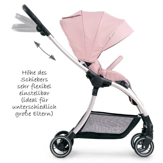 Hauck Kombi-Kinderwagen Eagle 4S Duoset inkl. Sportwagen, Babywanne, Beindecke und Insektenschutz - Pink Grey