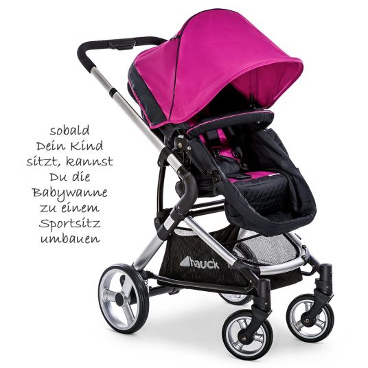 Hauck Kombi-Kinderwagen Manhattan - inkl. Babywanne und Sportsitz - Charcoal Purple