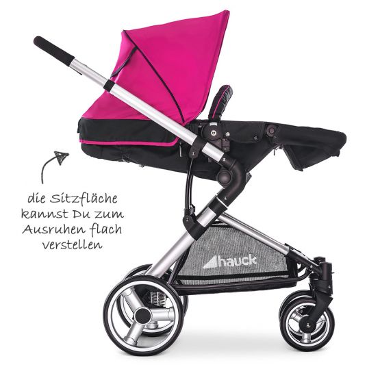 Hauck Manhattan pushchair - incl. baby bath and sports seat - Charcoal Purple