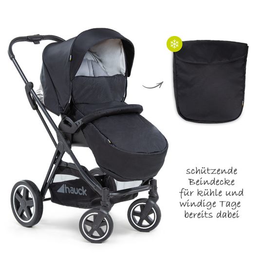 Hauck Combi stroller Mars Duoset incl. stroller & carrycot for newborn - Caviar Stone