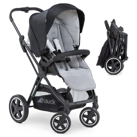 Hauck Combi stroller Mars Duoset incl. stroller & carrycot for newborn - Caviar Stone