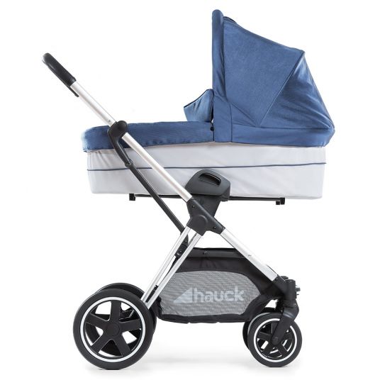 Hauck Combi stroller Mars Duoset incl. stroller & carrycot for newborns - Denim Silver