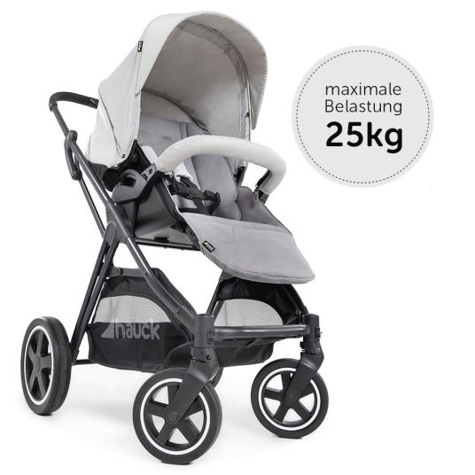 Hauck Kombi-Kinderwagen Mars Duoset inkl. Sportwagen & Babywanne für Neugeborene - Lunar Stone