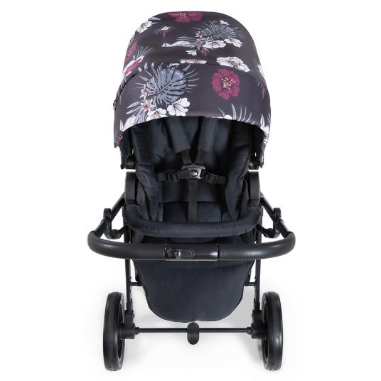 Hauck Combi stroller Mars Duoset incl. stroller & carrycot for newborn - Wild Blooms Black