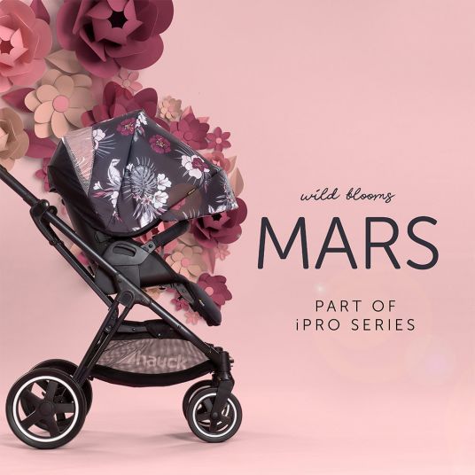 Hauck Mars Duoset passeggino incluso passeggino e navicella per neonati - Wild Blooms Nero