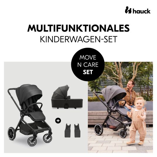 Hauck Passeggino Move N Care Set - incluso navicella e seggiolino sportivo - Nero