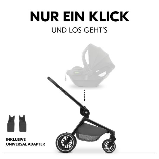 Hauck Kombi-Kinderwagen Move N Care Set - inkl. Babywanne und Sportsitz - Dark Grey