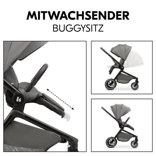 Hauck Kombi-Kinderwagen Move N Care Set - inkl. Babywanne und Sportsitz - Dark Grey