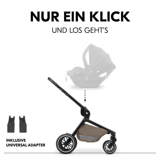 Hauck Kombi-Kinderwagen Move N Care Set - inkl. Babywanne und Sportsitz - Mocha