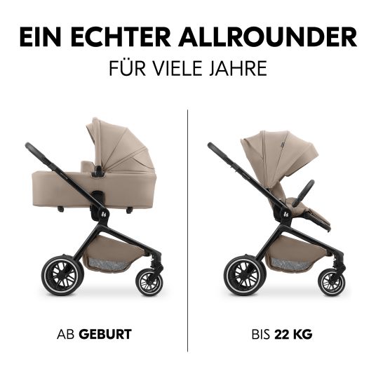 Hauck Kombi-Kinderwagen Move N Care Set - inkl. Babywanne und Sportsitz - Mocha