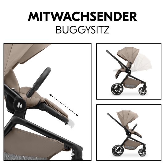 Hauck Kombi-Kinderwagen Move N Care Set - inkl. Babywanne und Sportsitz - Mocha