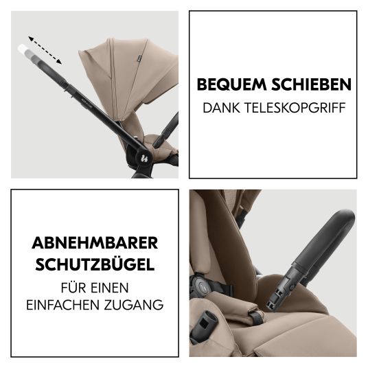 Hauck Kombi-Kinderwagen Move N Care Set - inkl. Babywanne und Sportsitz - Mocha