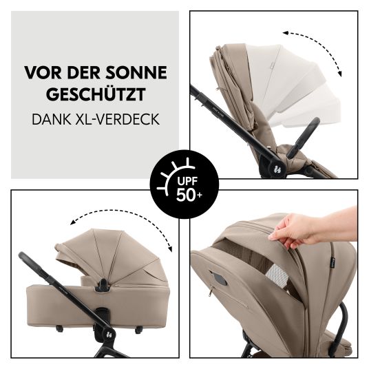 Hauck Kombi-Kinderwagen Move N Care Set - inkl. Babywanne und Sportsitz - Mocha