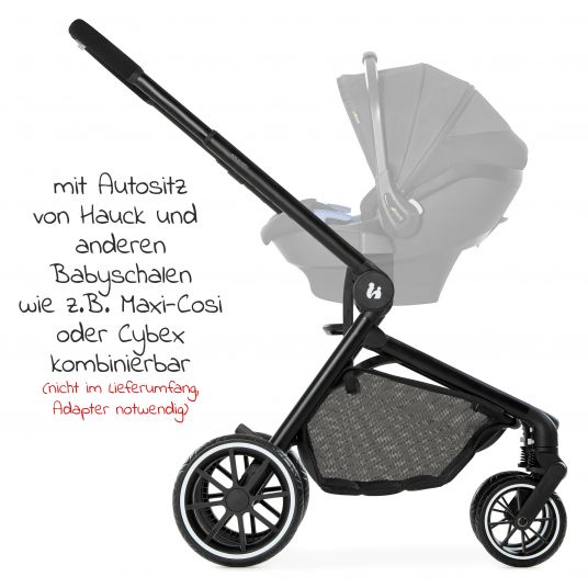 Hauck Kombi-Kinderwagen Move so Simply Set inkl. Babywanne & Sportsitz - mit Liegefunktion - Black