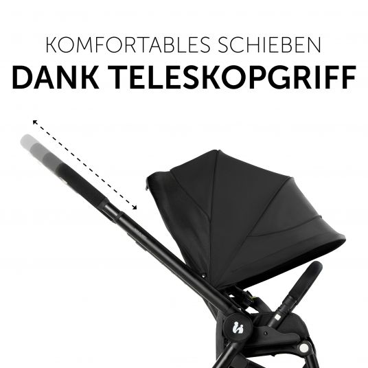 Hauck Kombi-Kinderwagen Move so Simply Set inkl. Babywanne & Sportsitz - mit Liegefunktion - Black