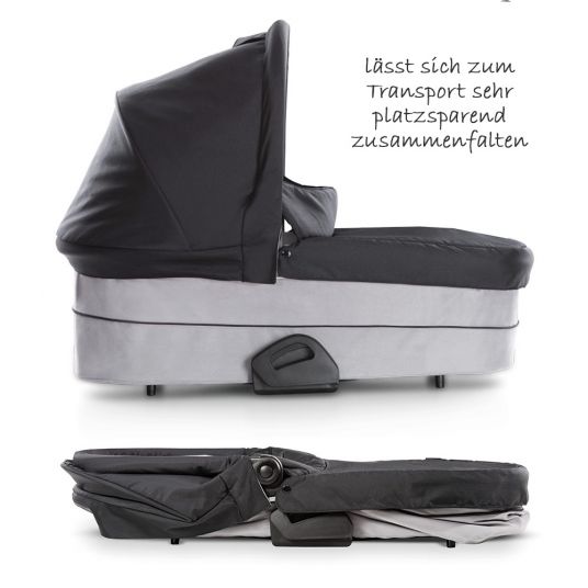 Hauck Saturn R pushchair - incl. pushchair and baby bath for newborns - Caviar Stone