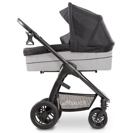 Hauck Combi stroller Saturn R Duoset (stroller and carrycot) - incl. XXL accessories package - Caviar Stone