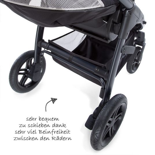 Hauck Kombi-Kinderwagen Saturn R Duoset (Sportwagen und Babywanne) - inkl. XXL Zubehörpaket - Caviar Stone