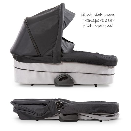 Hauck Combi stroller Saturn R Duoset (stroller and carrycot) - incl. XXL accessories package - Caviar Stone