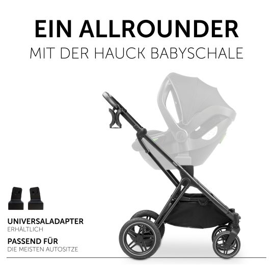 Hauck Vision X Duoset Black baby carriage (pushchair & carrycot) incl. XXL accessory pack - Melange Beige