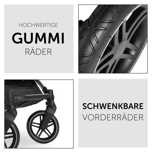 Hauck Kombi-Kinderwagen Vision X Duoset Black (Sportwagen & Babywanne) inkl. XXL Zubehörpaket - Melange Black